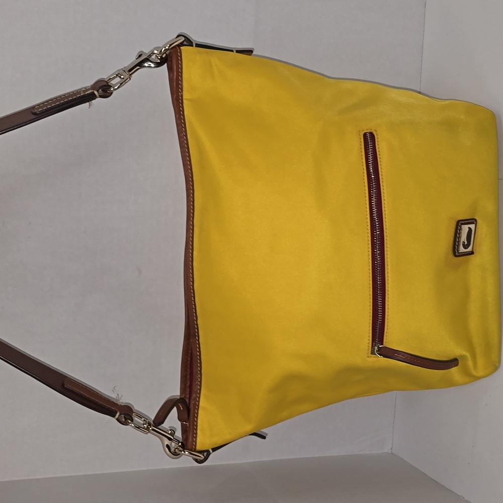 DOONEY AND BOURKE Nylon Hobo Shoulder Tote Bag Yellow Designer Bag